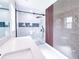 Elegant bathroom showcasing a stylish vanity, luxurious walk-in shower, and marble accents at 3417 Bay Meadow Ct, Windermere, FL 34786