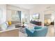 Comfortable living room with stylish furniture, TV, and balcony access, adjacent to bedroom at 4001 Breakview Dr # D409, Orlando, FL 32819
