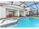 Inviting pool with spa and covered patio area, perfect for outdoor entertaining at 4021 Lana Ave, Davenport, FL 33897