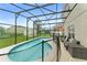 Fully enclosed pool area with a safety fence and ample seating space at 605 Elbridge Dr, Kissimmee, FL 34758