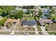 Wide aerial shot of the property, displaying the house, yard, and neighborhood at 1432 Findlay St, Deltona, FL 32725