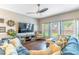 Inviting living room with a comfortable sectional sofa, TV, and natural light at 2031 Gloria Oak Ct, Orlando, FL 32820
