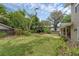 Lush backyard featuring tall bamboo, mature trees, and cozy seating area for enjoying nature and outdoor living at 315 Desoto Cir, Orlando, FL 32804