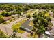 High angle aerial view showcasing the property, manicured lawn, and surrounding neighborhood at 500 Vereen Dr, Maitland, FL 32751