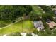 A high aerial view of a homesite surrounded by lush greenery and mature trees in a golf community at 9517 San Fernando Ct, Howey In The Hills, FL 34737