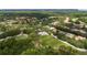 Beautiful aerial view of a homesite surrounded by lush greenery and mature trees in a golf community at 9517 San Fernando Ct, Howey In The Hills, FL 34737