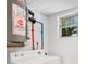 Basement area with water heater and laundry hook-ups at 102 Mayrose Dr, Sanford, FL 32771