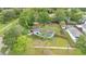 Charming home from an aerial view featuring a large, fenced yard with mature trees, and a quaint neighborhood setting at 1210 S Palmetto Ave, Sanford, FL 32771