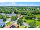 Aerial view showcasing a well-maintained home with mature trees and a green lawn in a quiet neighborhood at 13943 Caywood Pond Dr, Windermere, FL 34786