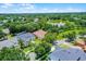 Aerial view of a single-story home shaded by mature trees in a well-landscaped yard, near a serene lake at 13943 Caywood Pond Dr, Windermere, FL 34786