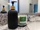 Bathroom counter with granite, decorative candle and soap dispenser near a brushed nickel faucet at 15071 Guava Bay Dr, Winter Garden, FL 34787