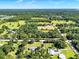 Vast aerial view of the rural landscape with a mix of trees, grassy fields, and scattered homes under a blue sky at 187 N Samsula Dr, New Smyrna Beach, FL 32168