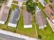 Aerial view of homes with varying roof types, well-maintained lawns, and community layout at 2181 Jessa Dr, Kissimmee, FL 34743