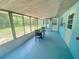 Enclosed sunroom featuring a table with chairs and large windows offering views of the backyard at 3695 Dale Ct, Mount Dora, FL 32757