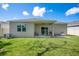 A spacious backyard with a covered patio, offering an inviting outdoor living space at 3964 Mayhill Loop, Eustis, FL 32736