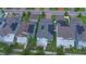 Aerial view of homes with solar panels nestled in a well-planned community at 9069 Pinch Shot Dr, Winter Garden, FL 34787