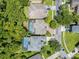 Aerial view of the roof, screened pool, and the surrounding landscape at 14244 Nottingham Way Cir, Orlando, FL 32828