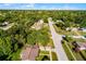 Expansive aerial view of a neighborhood featuring tree-lined streets on a sunny day at 1649 Weybridge St, Deltona, FL 32725