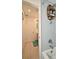 Bathroom with shower featuring blue subway tile at 2430 Westwood Dr, Longwood, FL 32779