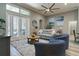 Comfortable living room with large windows, neutral colors, and a cozy seating area at 15521 Sandfield Loop, Winter Garden, FL 34787