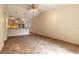 Open living area showcases spacious layout, tile floors, and breakfast bar to the kitchen at 1710 Espanola Ave, Daytona Beach, FL 32117