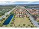 Expansive aerial view of a residential community featuring well-maintained homes, serene ponds, and lush green spaces at 2122 Bent Grass Ave, Ocoee, FL 34761