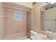Vintage bathroom features tile shower, tub, and marble sink at 2942 N Chickasaw Trl, Orlando, FL 32817