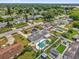The property and neighborhood are captured in this aerial shot with beautiful landscaping at 317 Benton St, Orlando, FL 32839