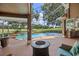Screened-in pool area with a hot tub and an outdoor kitchen overlooking the golf course at 6631 Crenshaw Dr, Orlando, FL 32835