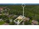 An aerial view showcasing the property's location and neighborhood layout, highlighting proximity to green spaces at 9110 Stromboli Ct, Kissimmee, FL 34747