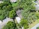 Aerial view of home surrounded by lush greenery showcasing the home's private, wooded lot at 1121 Northern Way, Winter Springs, FL 32708