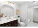 Bathroom with modern sink, wooden cabinet and toilet at 1121 Northern Way, Winter Springs, FL 32708