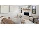 Cozy living room featuring a white brick fireplace, natural light, and neutral decor for a serene ambiance at 1121 Northern Way, Winter Springs, FL 32708