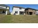Rear view of a modern two-story home with a spacious backyard, showcasing its design and outdoor space at 4113 Sagefield Dr, Harmony, FL 34773