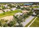 Beautiful aerial view of a residential neighborhood with tree-lined streets, serene lakes, and well-kept lawns at 3643 Weatherfield Dr, Kissimmee, FL 34746