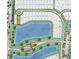 Neighborhood map featuring various home lots around ponds and a gated entry at 858 Arbor Green Trl, St Cloud, FL 34771
