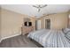 Main bedroom featuring carpeted floors, a ceiling fan and a closet at 344 Barbera Dr, Davenport, FL 33897