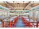 Stylish restaurant bar with a thatched ceiling, colorful lights, and plenty of seating at 311 Pop Top Ln, Daytona Beach, FL 32124