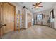 Bedroom showcasing a wooden door, closet, and neutral-toned walls providing a serene atmosphere at 2198 W Highway 329, Citra, FL 32113