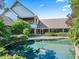 Backyard features a refreshing pool, surrounded by manicured gardens and ample space for outdoor seating at 10621 Sw 11Th Ter, Ocala, FL 34476