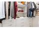 Well-organized closet with built-in shelves and drawers, ideal for storage at 4336 Nw 55Th Ct, Ocala, FL 34482