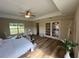 Main bedroom with hardwood floors, and French doors to exterior at 274 Se 34Th Pl, Ocala, FL 34471