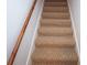 Carpeted stairs with wooden handrail at 11001 Se Sunset Harbor Rd # A08, Summerfield, FL 34491