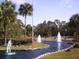 Landscaped area with pond and water fountains at 10926 Sw 78Th Ct, Ocala, FL 34476