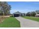 Charming single-story home with a dark-colored garage door and manicured lawn at 35 Locust Terrace Way, Ocala, FL 34472