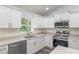 Modern kitchen with white shaker cabinets and stainless steel appliances at 1 Pine Trace Trl, Ocala, FL 34472