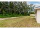Expansive side yard featuring lush greenery and a serene backdrop of mature trees, perfect for outdoor activities at 1 Pine Trace Trl, Ocala, FL 34472