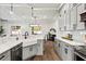 Modern kitchen with white cabinets, farm sink, and stainless steel appliances at 925 Se 13Th St, Ocala, FL 34471