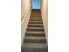 Carpeted staircase leading to the second floor, showcasing modern design elements at 1223 Nw 44Th Court Rd, Ocala, FL 34482