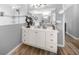Elegant bathroom vanity with marble countertops, decorative accents, and modern fixtures, creating a spa-like atmosphere at 1934 Nw 79Th Loop, Ocala, FL 34475